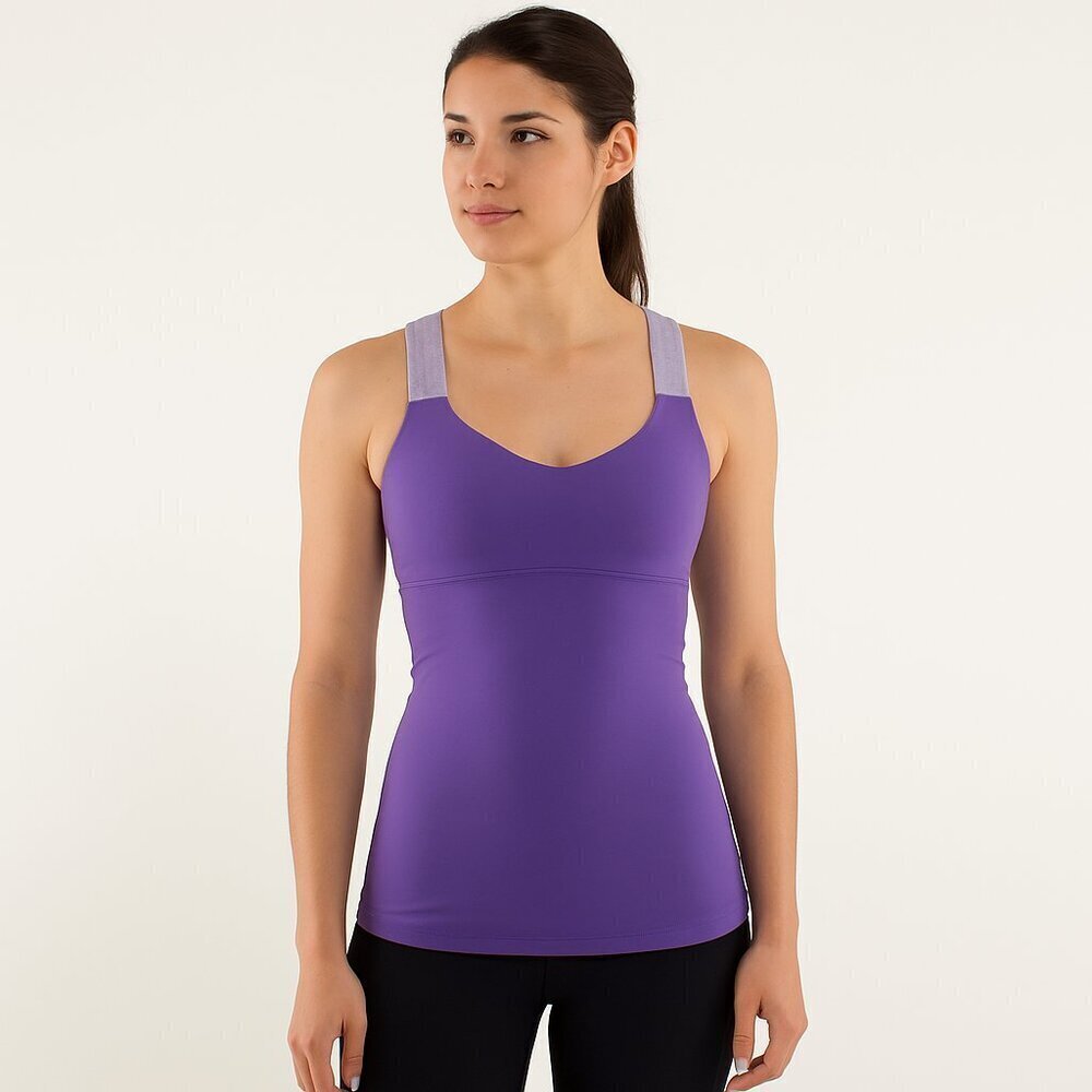 Lululemon Push Your Limits Tank 4 Power Purple Luxtreme Built In Bra Racerback